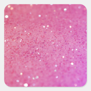Hot Pink Glitzer - Shiny, Glitzern Quadratischer Aufkleber