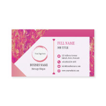 Hot Pink Gold Design Business Card