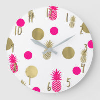 Hot Pink & Gold Dots & Pineapples Fun Summer Chic