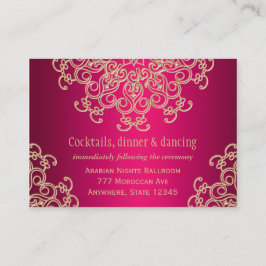 Hot Pink Gold Indische Inspirierte Einschließungsk Begleitkarte