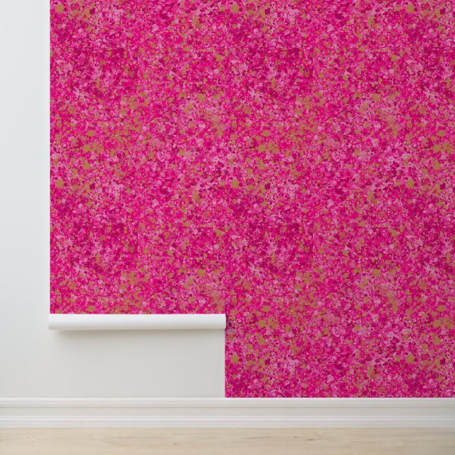 Hot Pink Gold Textur Granit Muster Tapete (Anwendung)