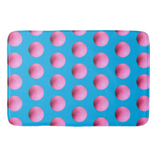 Hot Pink Golf Ball Muster Blauer Bademantel Badematte