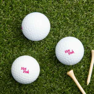 Hot Pink Golfbälle mit weißem Wert 3 pl