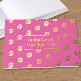 Hot Pink Goodbye Kisses Foil Gästebuch