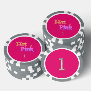 Hot Pink, grau, 1 Streifen Poker Chip