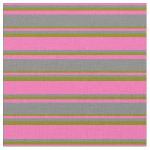 Hot Pink, Grau und Grün Muster Stoff