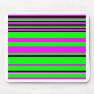 Hot Pink Green Black Colorful Stripe Muster Mousepad