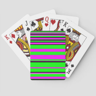 Hot Pink Green Black Colorful Stripe Muster Spielkarten