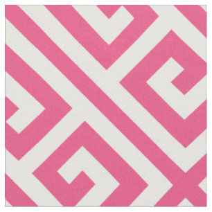Hot Pink, griechischer Schlüssel Grosser Maßstab   Stoff