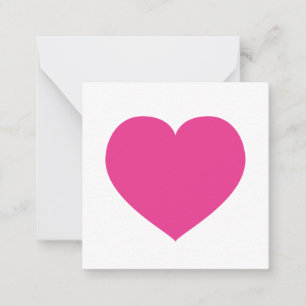 Hot Pink Heart Liebe Note Sweet Modern Mitteilungskarte