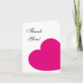 Hot Pink Heart Thank You Dankeskarte