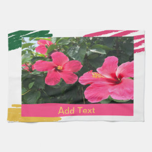 Hot Pink Hibiskus Geschirrtuch