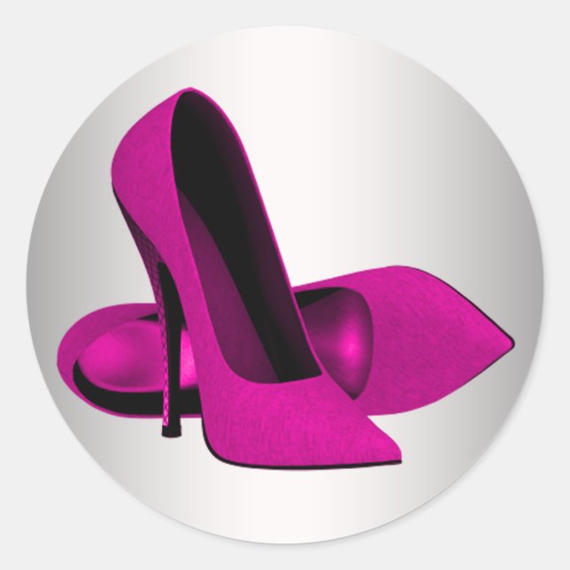 Hot Pink High Heel Sticker (Vorderseite)