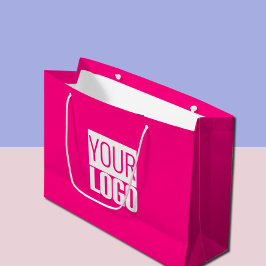 Hot Pink - Hinzufügen eines fett gedruckten Logos Große Geschenktüte