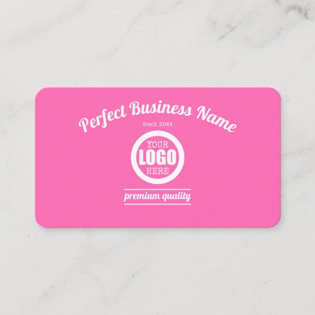 Hot Pink Hinzufügen Ihres Logos Benutzerfreundlich Visitenkarte (Vorderseite)