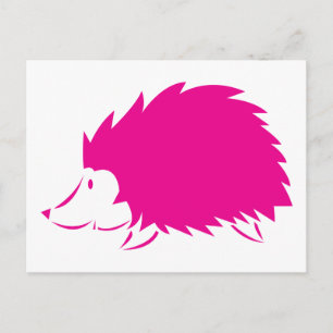 Hot Pink Igel Postkarte