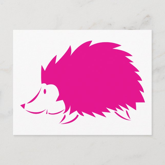 Hot Pink Igel Postkarte (Vorderseite)