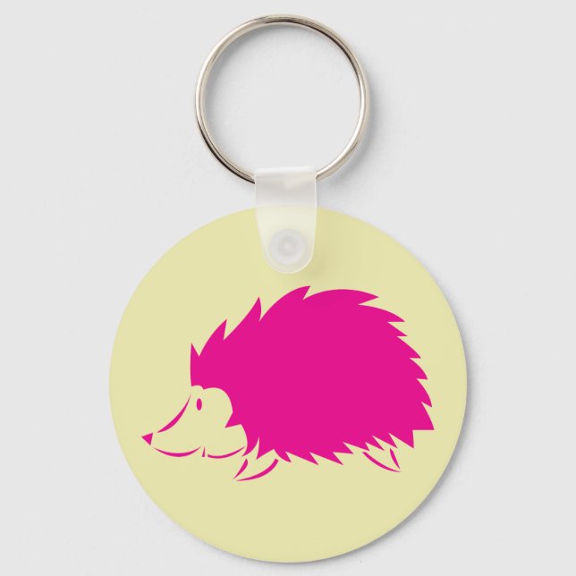 Hot Pink Igel Schlüsselanhänger (Vorderseite)