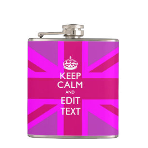 Hot Pink: Ihr Behalt zum Bearbeiten von Text-Union Flachmann
