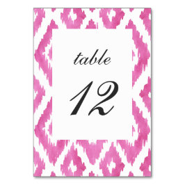 Hot Pink Ikat Tischnummer