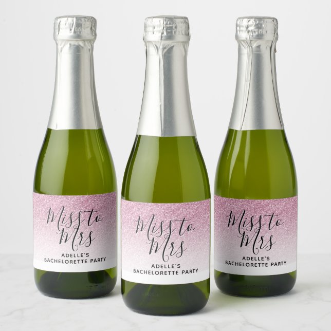 Hot Pink Imitate Glitzer Miss an Mrs. Bachelorette (Flaschen)