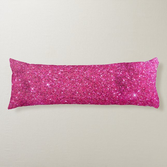 Hot Pink Imitats Glitzer Kissen Kissen (Vorderseite)
