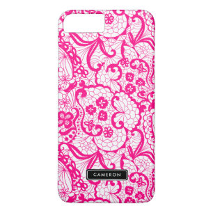 Hot Pink Lace Muster Custom iPhone 8 Plus Fall Case-Mate iPhone Hülle
