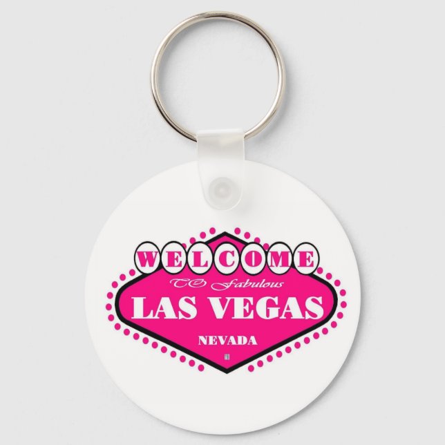 HOT PINK Las Vegas Sign Schlüsselanhänger (Vorderseite)