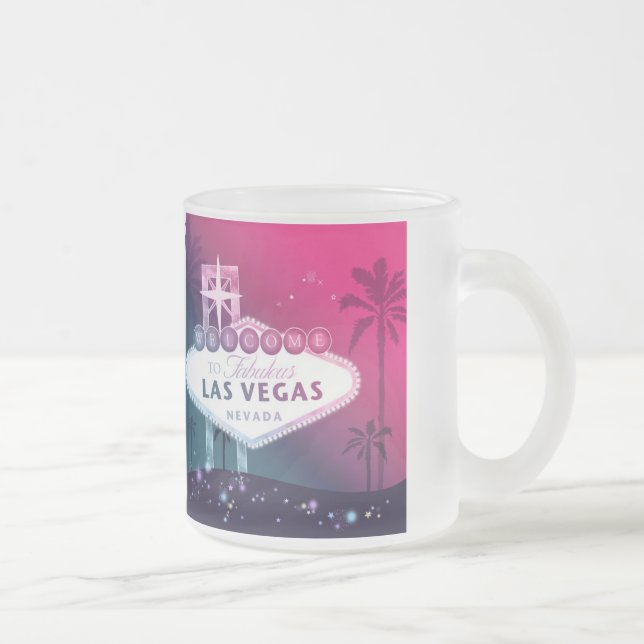 Hot Pink Las Vegas Wedding Keepake Mattglastasse (Rechts)