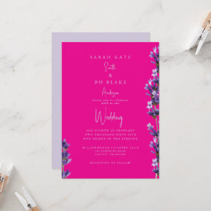 Hot Pink & Lavender Floral keine Eltern Hochzeit Einladung