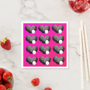Hot Pink Lawn Bowls, Paper Party Napkins Serviette