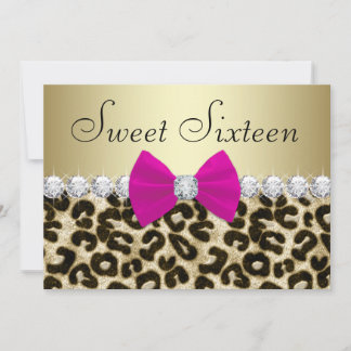 Hot Pink Leopard 16 . Geburtstag Einladung