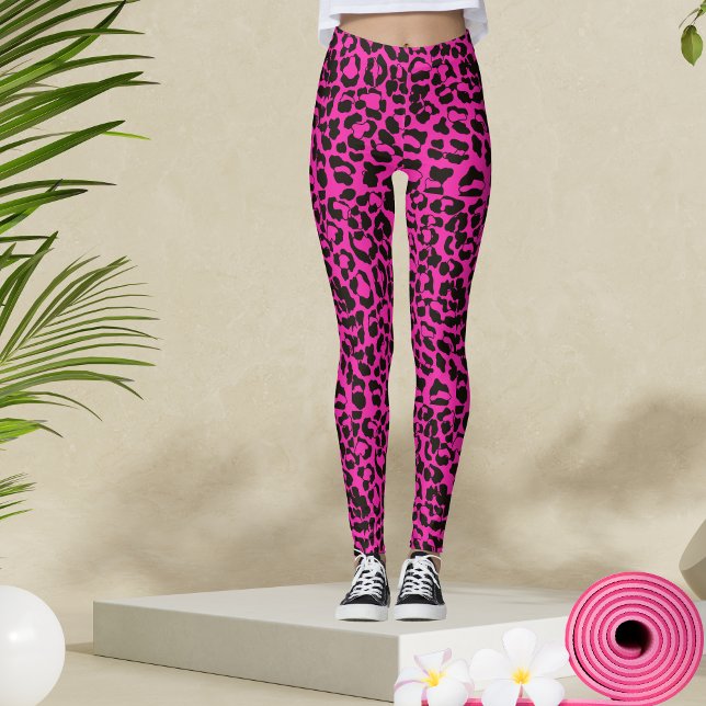 Hot Pink Leopard Animal Print Leggings (Von Creator hochgeladen)