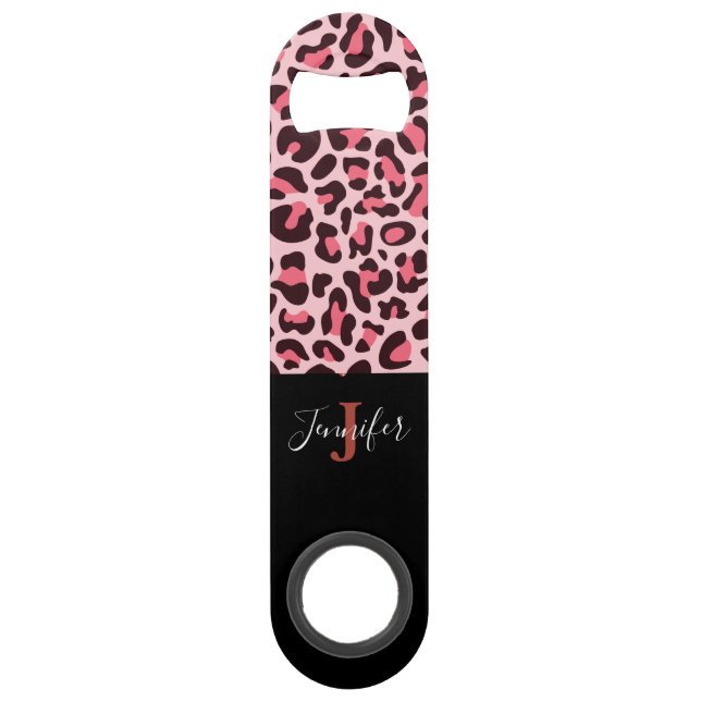 Hot Pink Leopard Druckgeschwindigkeit Flaschenöffn Speed Flaschenöffner (Rückseite)