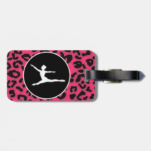 Hot Pink Leopard Print; Balletttänzer Gepäckanhänger