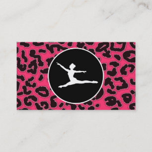 Hot Pink Leopard Print; Balletttänzer Visitenkarte
