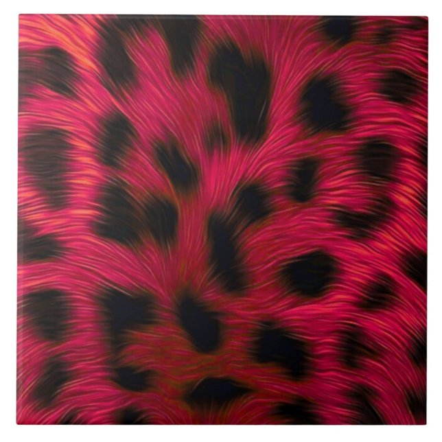 Hot Pink Leopard Print Faux  Fliese (Vorderseite)