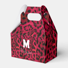 Hot Pink Leopard Print Faux Geschenkschachtel