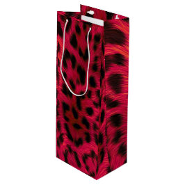 Hot Pink Leopard Print Faux Geschenktüte Für Weinflaschen