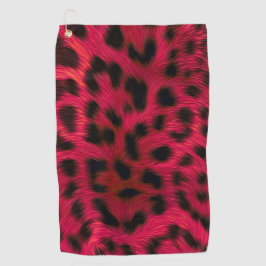 Hot Pink Leopard Print Faux Golfhandtuch