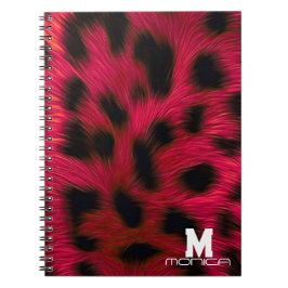 Hot Pink Leopard Print Faux Notizblock
