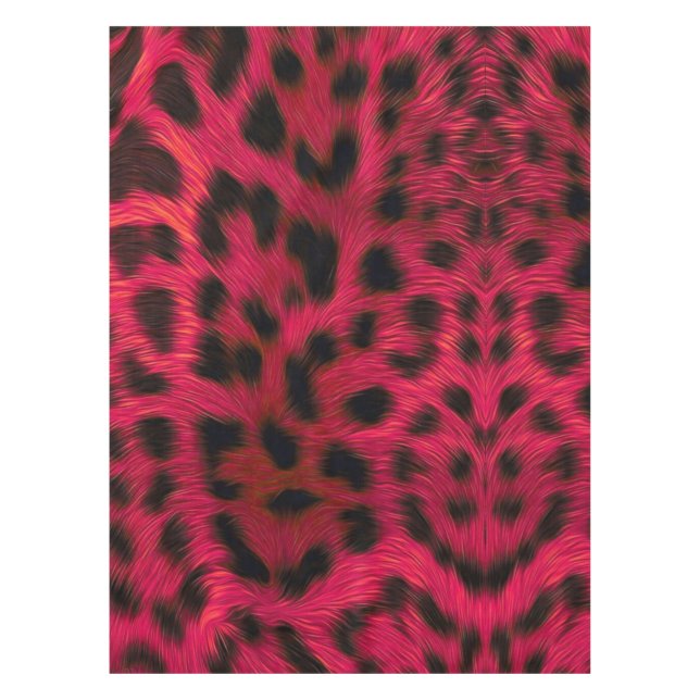 Hot Pink Leopard Print Faux  Tischdecke (Vorderseite)