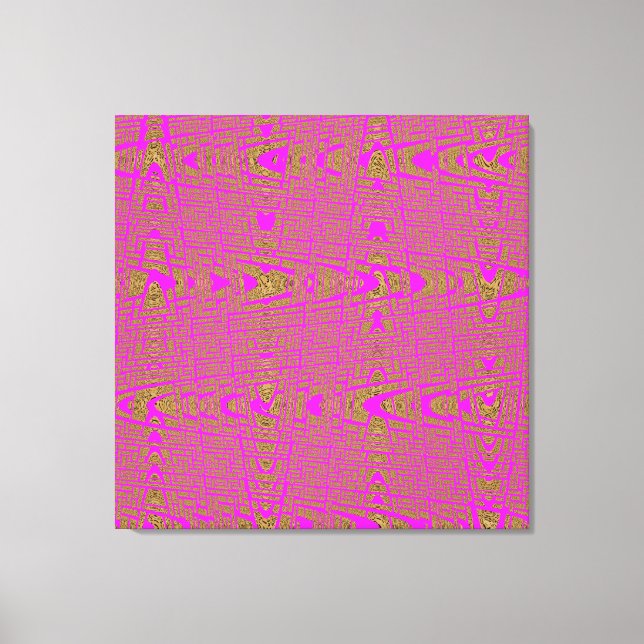 Hot Pink Leopard Print Modern Abstrakt Wave Leinwanddruck (Vorderseite)