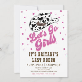 Hot Pink Let's Go Girls Junggeselinnen-Abschied Einladung
