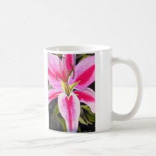 Hot Pink Lilie Blume Aquarell Pop Blume Kaffeetasse