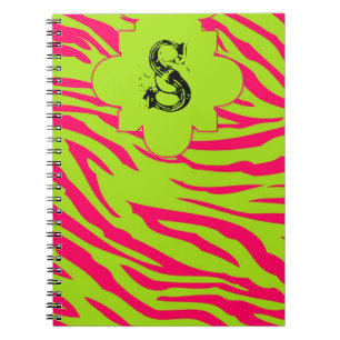 Hot Pink Limon Zebra Print Animal Spiral Notebook Notizblock