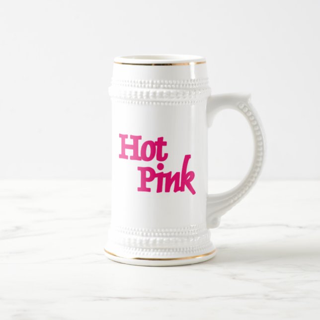Hot Pink, links Handstein, Goldschneider Bierglas (Rechts)