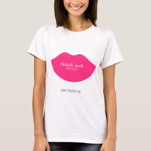 Hot Pink Lips Design Make-up-Künstler T-Shirt