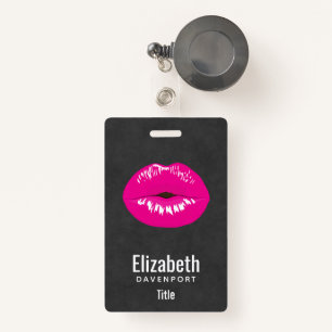 Hot Pink Lips Glamour Illustration Ausweis