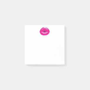Hot Pink Lips Glamour Illustration Post-it Klebezettel